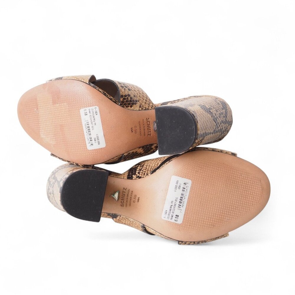 Schutz Tan Snake Print Heels - image 8